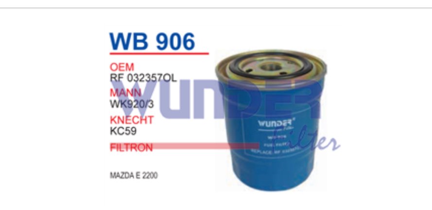 WB 906 KiA BONGO - PREGiO - KOBRA 0K52A-23570A Yakıt/Mazot Filtresi