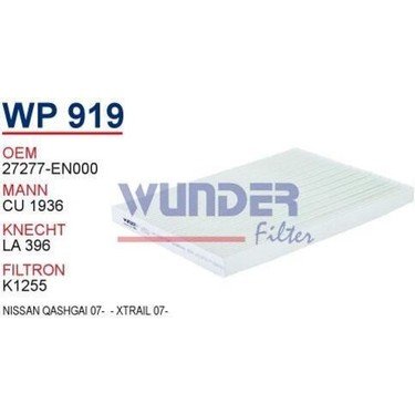 WP 919 NiSSAN QASHGAi 07-  - XTRAiL 07- 27277-EN000 Polen Filtresi