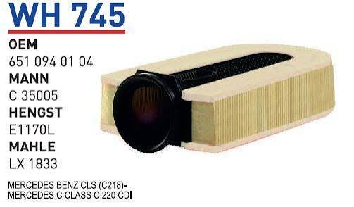 WH 745 MERCEDES BENZ CLS (C218)-MERCEDES C CLASS C 220 CDI 651 094 01 04 Hava Filtresi