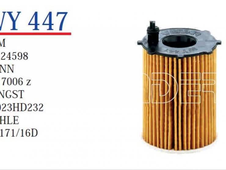 WY 447 CHRYSLER YPSILON 0.9 TWIN AIR 55224598 Yağ Filtresi