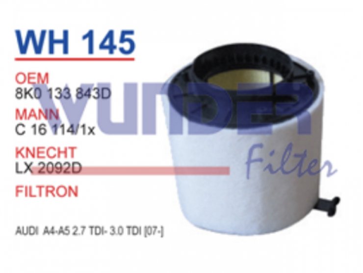 WH 145 A4 - A5 2.7 TDI - 3.0 TDI (07-) 8K0 133 843 D  Hava Filtresi