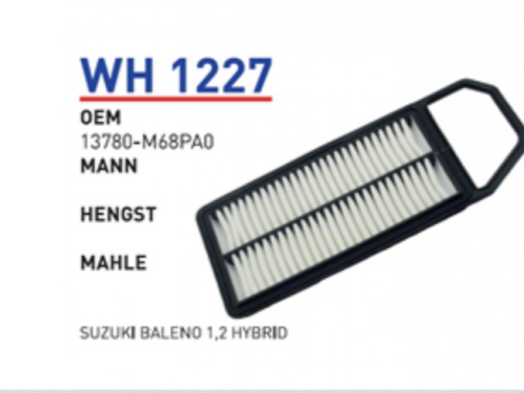 WH 1227 13780-M68PA0 SUZUKİ BALENO YENİ MODEL HAVA FİLTRESİ
