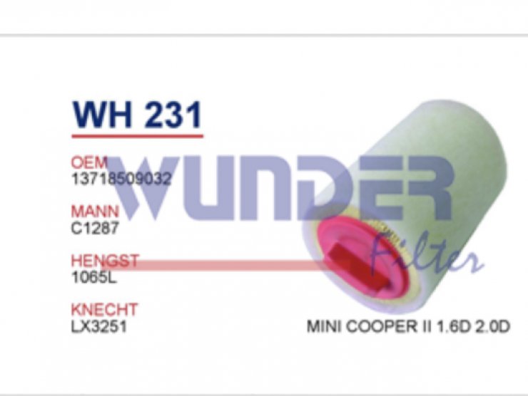 WH231 MİNİ COOPER II 1.6D 2.0D HAVA FİLTRESİ 13718509032 Hava Filtresi