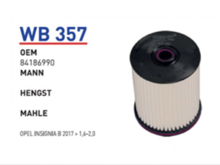 WB357 OPEL İNSİGNİA B 2017 > 1,6-2,0 84186990 Yakıt/Mazot Filtresi