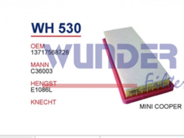 WH 530 MİNİ COOPER 1.6S HAVA FİLTRESİ 13717568728 Hava Filtresi