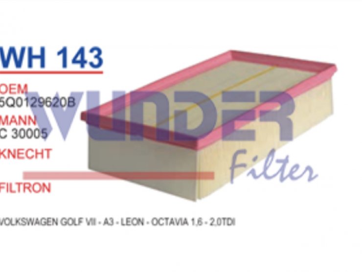 WH 143 VOLKSWAGEN GOLF VII - A3 - LEON - OCTAVİA 1,6 - 2,0TDİ  5Q0 129 620B Hava Filtresi