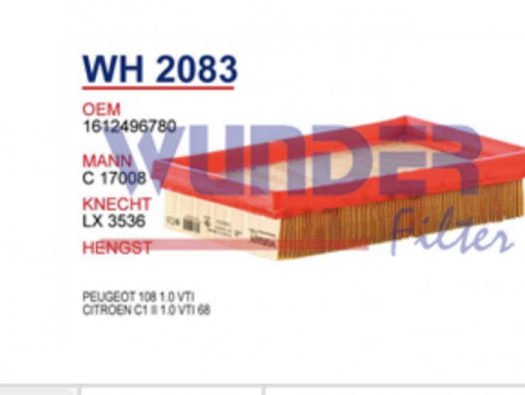 WH 2083 CİTROEN C1 II 1.0 VTI 68 1612496780 Hava Filtresi