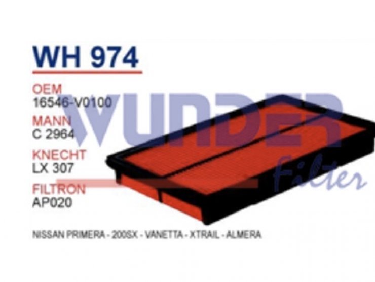 WH 974 NiSSAN PRiMERA - 200SX - VANETTA - XTRAİL - ALMERA 16546-V0100 Hava Filtresi
