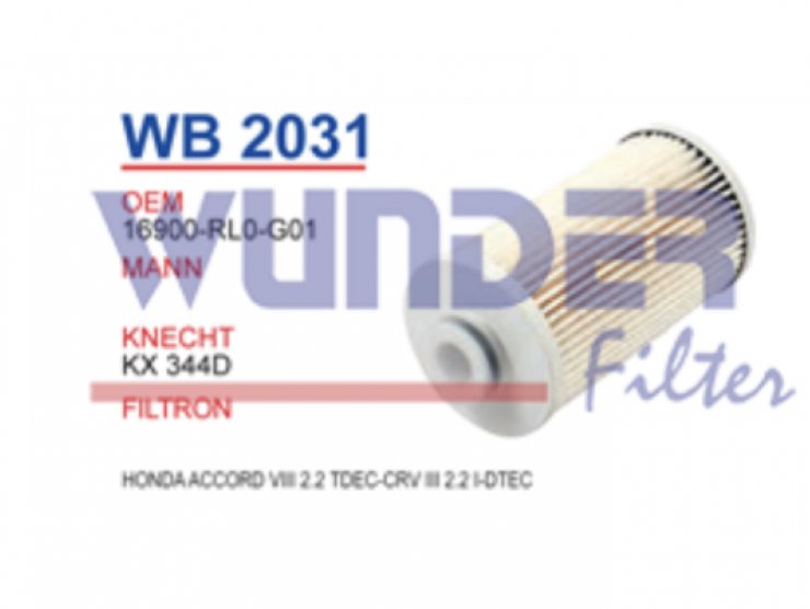 WB 2031 HONDA ACCORD VIII 2.2 DTEC 16900-RL0-G01 Yakıt/Mazot Filtresi