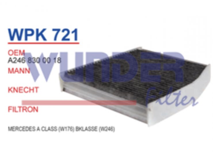 WPK 721 MERCEDES A CLASS (W176) BKLASSE (W246) A246 830 00 18 Polen Filtresi