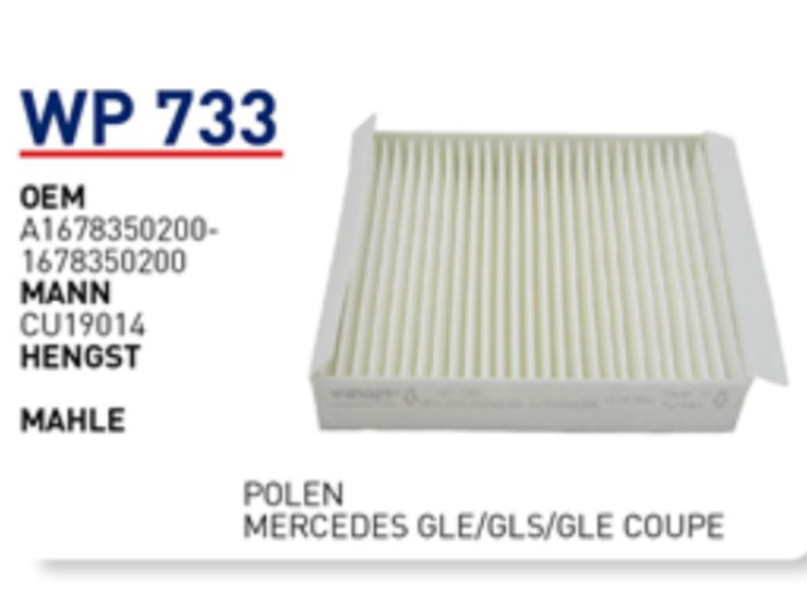 WP 733 A1678350200 MERCEDES GLE/GLS/GLE COUPE POLEN FİLTRESİ