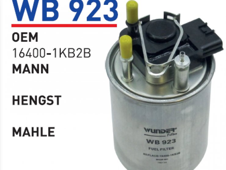 WB 923 NİSSAN QASGAI -JUKE MAZOT 16400-1KB2B Yakıt/Mazot Filtresi