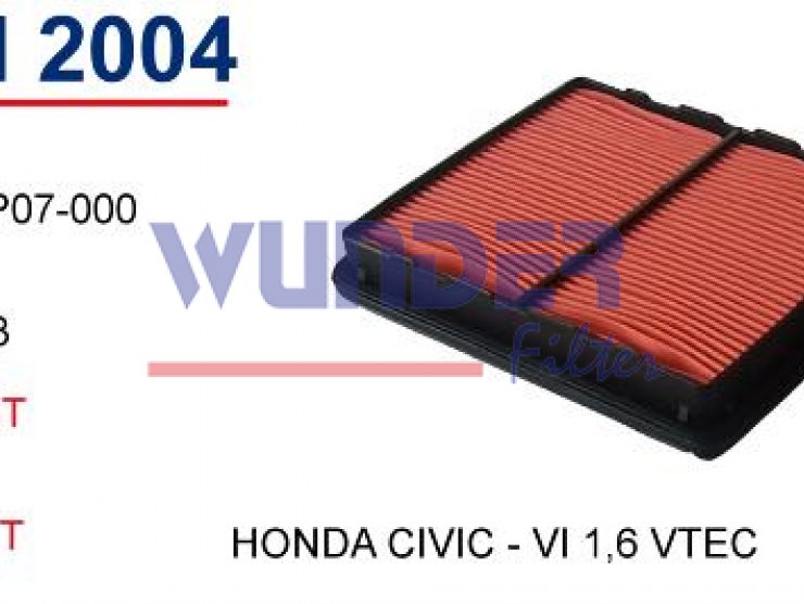 WH 2004 HONDA CİVİC V - VI 1,6 VTEC 17220-P07-000 Hava Filtresi