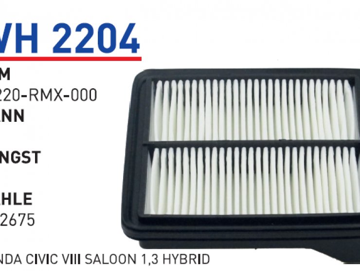 WH 2204 HONDA CIVIC VIII SALOON 1,3 HYBRİD 17220-RMX-000 Hava Filtresi