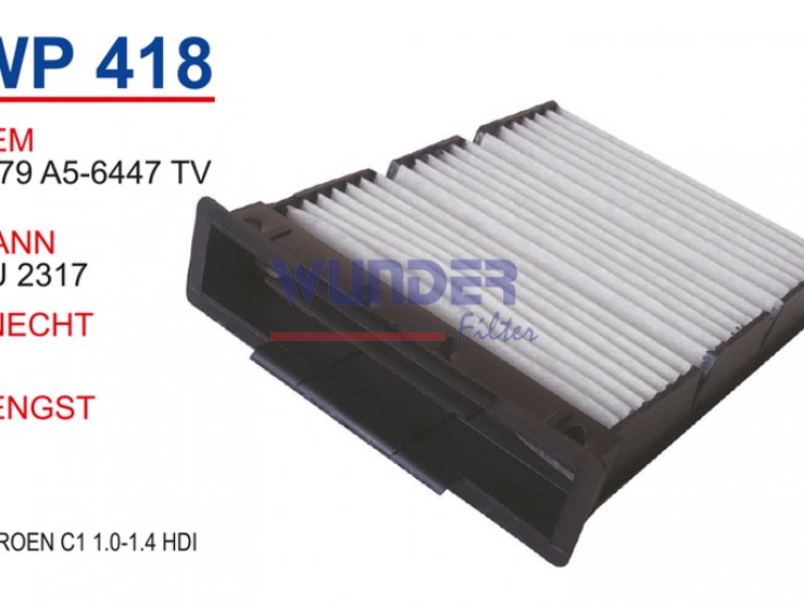 WP 418 CITROEN C1 KLİMA FİLTRESİ 6447.TT Polen Filtresi