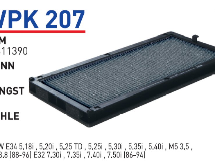 WPK 207 64311390836 E34 KARBONLU POLEN FİLTRESİ