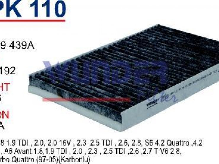 WPK 110 AUDi A6  94-05 (KARBONLU) 4B0 819 439 A Polen Filtresi