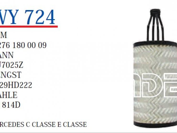 WY 724 MERCEDES C CLASSE E CLASSE YAĞ FİLTRESİ A276 180 0009 Yağ Filtresi