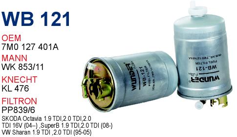 WB 121 FORD GALAXY I 95-06 1.9 TDİ 1120224 Yakıt/Mazot Filtresi
