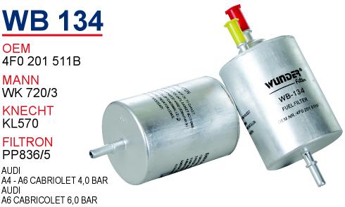 WB 134 AUDİ A4-A6 CABRİOLET     4,0 BAR 4F0 201 511B Yakıt/Benzin Filtresi