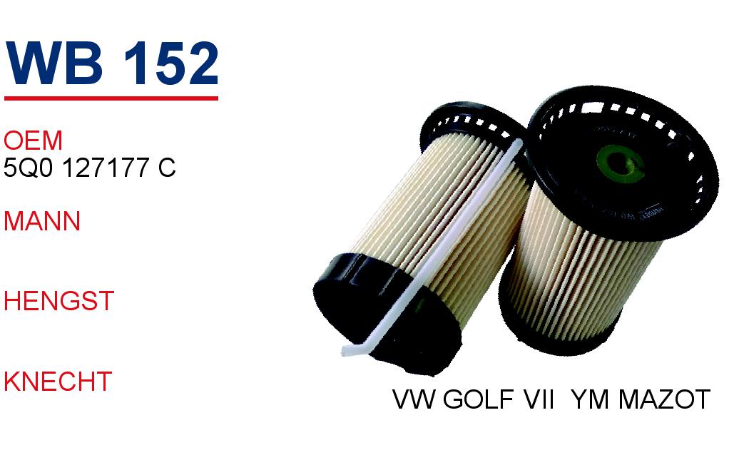 WB 152 VOLKWAGEN GOLF VII YM MAZOT 5Q0 127177C Yakıt/Mazot Filtresi