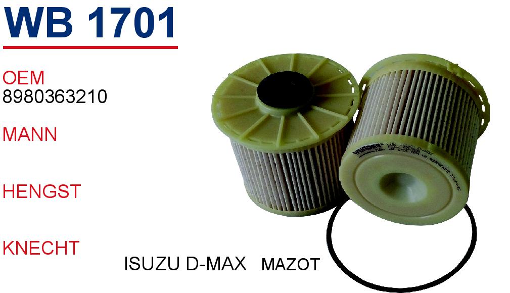WB 1701 ISUZU D-MAX 8980363210 Yakıt/Mazot Filtrsi