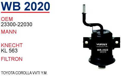 WB 2020 TOYOTA VVTi   BENZİN  23300-22030 Yakıt/Benzin Filtresi