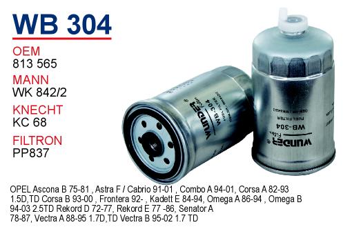 WB 304 CITROEN JUMPER E.M -04 1109.61 Yakıt/Mazot Filtresi