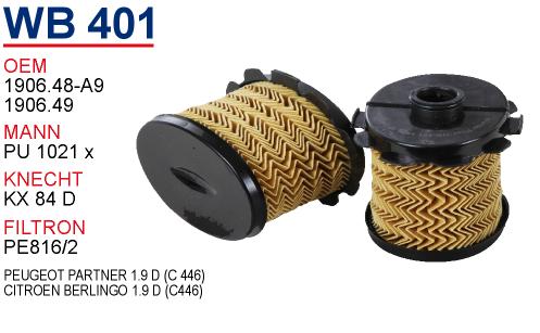 WB 401 CITROEN BERLiNGO 1.9 D (C446)   1906.49 Yakıt/Mazot Filtresi