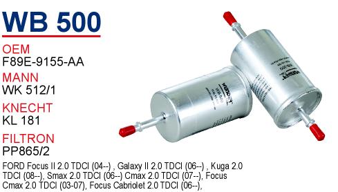 WB 500 FORD FOCUS  F89E-9155-AA Yakıt/Benzin Filtresi