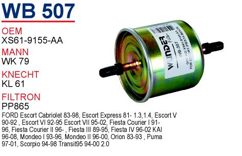 WB 507 FORD ESCORT - FiESTA - KA XS61-9155-AA Yakıt/Benzin Filtresi