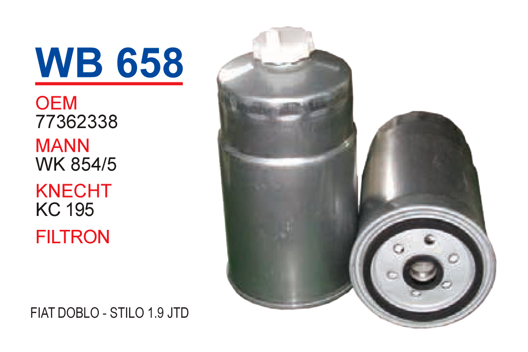WB 658 CITROEN JUMPER 2,8 HDİ  1906.94 Yakıt/Mazot Filtresi