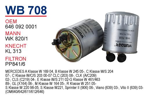WB 708 CHRYSLER 300 C 3.0 CRD 05174056AA Yakıt/Mazot Filtresi