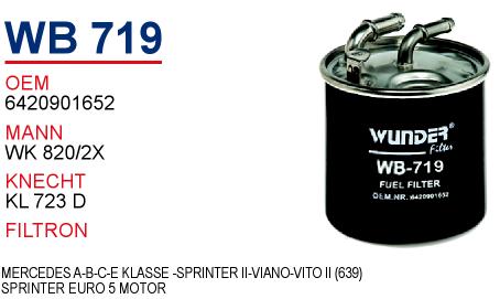 WB 719 MERCEDES SPRINTER II-VİANO-VİTO II (639) SPRINTER EURO 5 MOTOR  6420901652 Yakıt/Mazot Filtresi