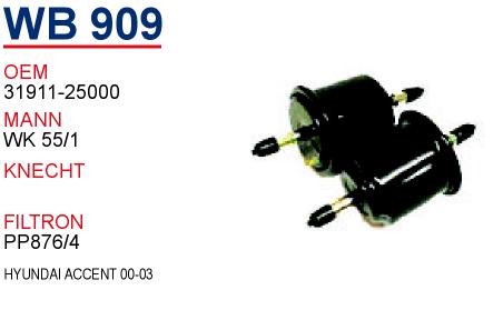 WB 909 HYUNDAi ACCENT 00-03 31911-25000 Yakıt/Benzin Filtresi