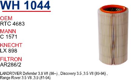 WH 1044  LAND ROVER DEFENDER 3.5 V8-RANGE ROVER 3.5 V8  RTC 4683 Hava Filtresi