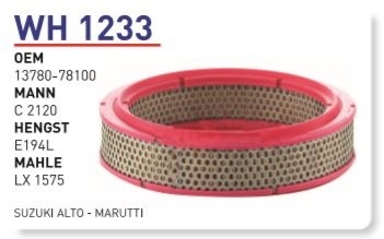 WH1233 SUZUKI ALTO MARUTTİ 13780-78100 Hava Filtresi