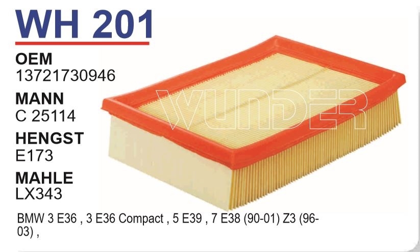 WH 201 BMW E36 3.20İ - E39 - E46   M50 13721730946 Hava Filtresi