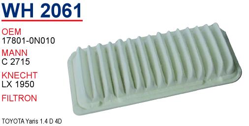 WH 2061 TOYOTA YARiS 1.4 D4D 17801-0N010 Hava Filtresi
