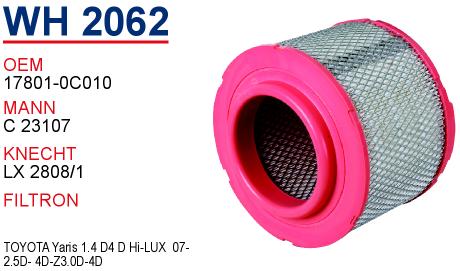 WH 2062 TOYOTA Hi-LUX  07- 17801-0C010 Hava Filtresi