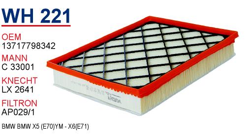 WH 221 BMW X5 (E70)YM - X6(E71)  13717798342 Hava Filtresi