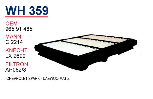 WH 359  CHEVROLET SPARK-DAEWOO MATİZ  965 91 485 Hava Filtresi