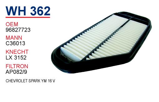 WH 362  CHEVROLET SPARK YM 16 V 96827723 Hava Filtresi