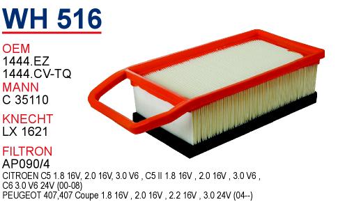 WH 516 CITROEN C5 1.8 16v - 2.0 16v 1444.EZ Hava Filtresi