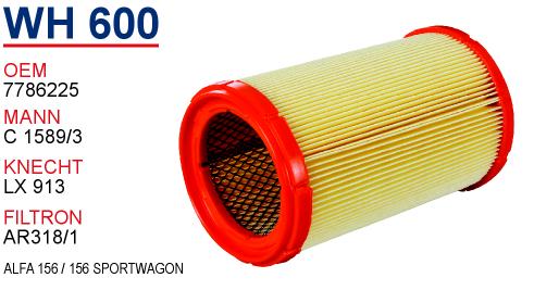 WH 600 ALFA 156 / 156 SPORTWAGON 7786225 Hava Filtresi