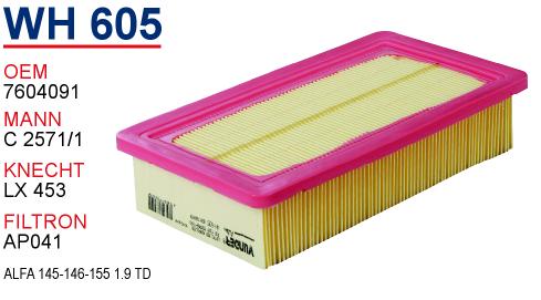 WH 605 ALFA 145-146-155 1.9 TD 7604091 Hava Filtresi