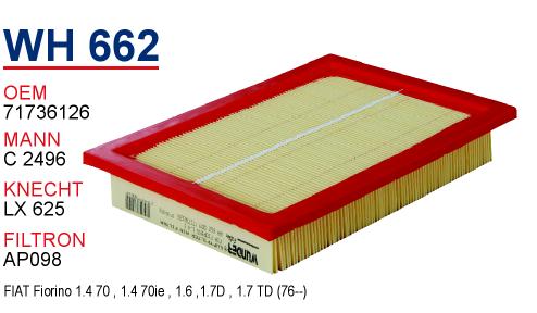 WH 662 FİAT FİORİNO 1.4 İ 71736126 Hava Filtresi