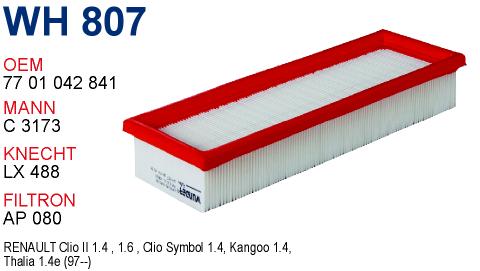 WH 807 CITROEN Zx 1.6,1.8i,2.0i 93-97  1444.P1 Hava Filtresi