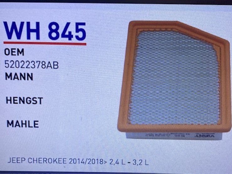 WH 845 JEEP CHEREKOO 2.4L -3.2L HAVA 52022378AB Hava Filtresi