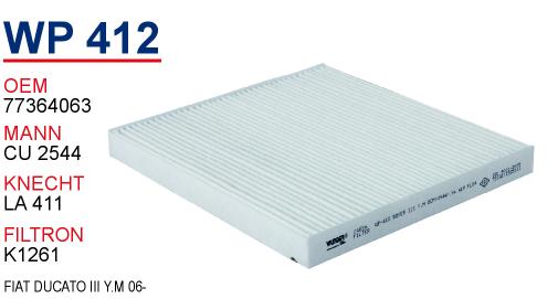 WP 412 CITROEN JUMPER III Y.M 06- 6447.YC Polen Filtresi